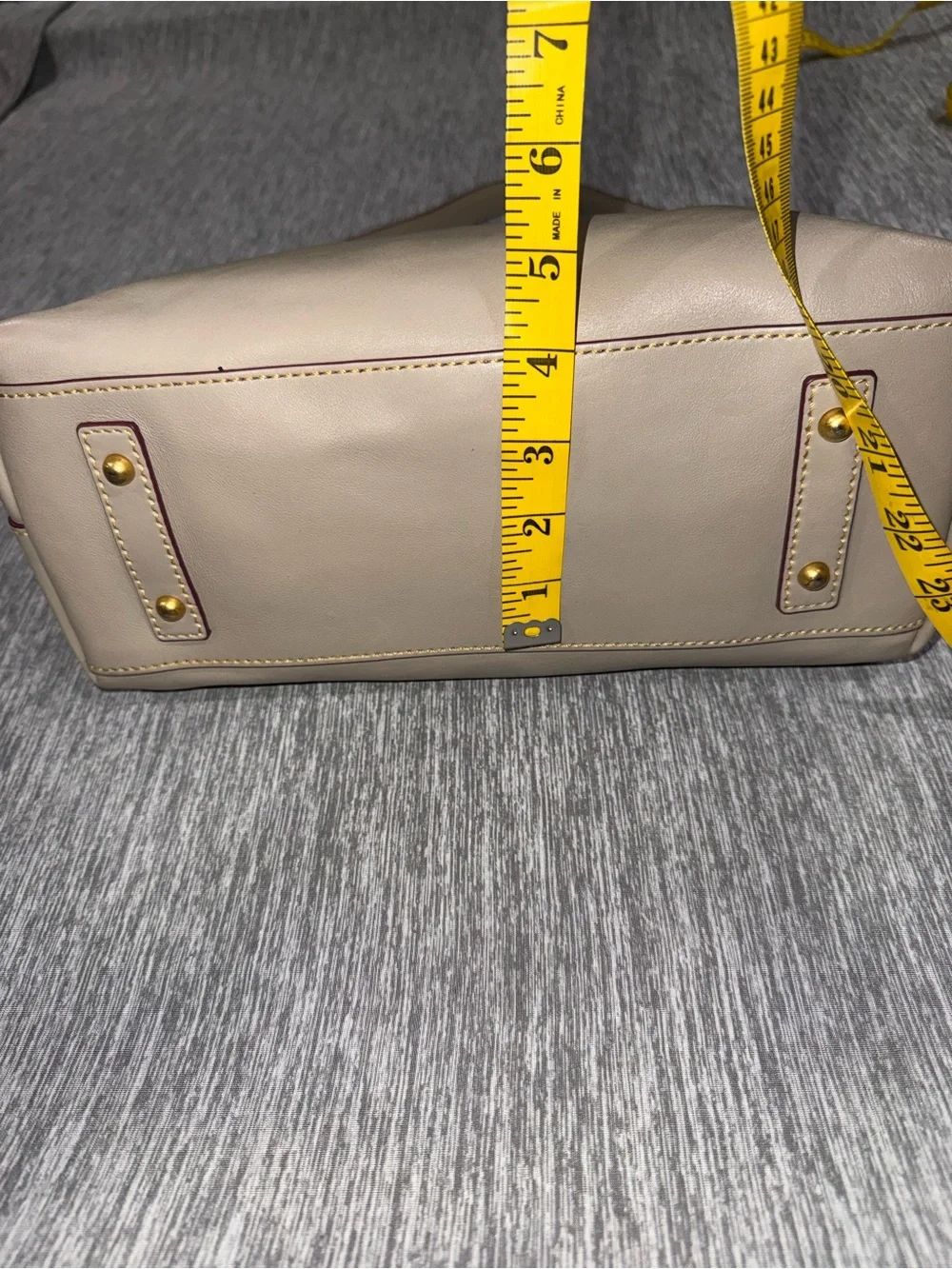 Dooney & Bourke Ecru Florentine Leather Small Hobo with tassels EUC